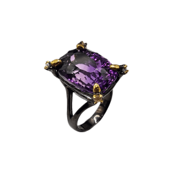 Inel argint cu ametist 28ct si topaz - Madammi.ro