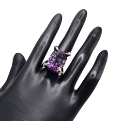 Inel argint cu ametist 28ct si topaz - Madammi.ro