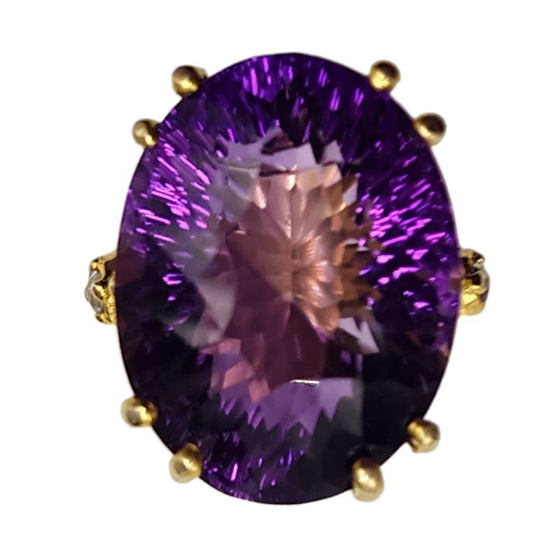 Inel argint cu ametist 32ct si topaz - Madammi.ro