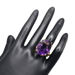 Inel argint cu ametist 32ct si topaz - Madammi.ro