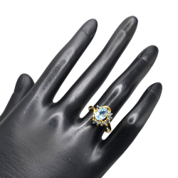 Inel argint cu topaz si safir - Madammi.ro
