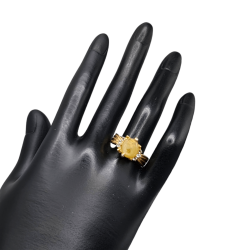 Inel argint cu safir galben si topaz - Madammi.ro