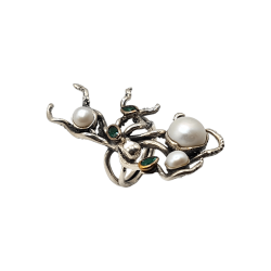 Inel argint cu perla si onix verde - Madammi.ro