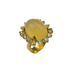 Inel argint cu opal galben si topaz - Madammi.ro