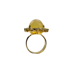 Inel argint cu opal galben si topaz - Madammi.ro