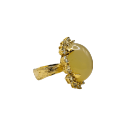 Inel argint cu opal galben si topaz - Madammi.ro