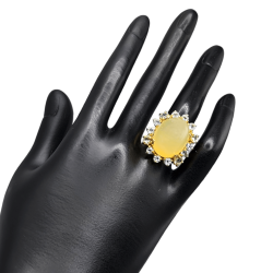 Inel argint cu opal galben si topaz - Madammi.ro