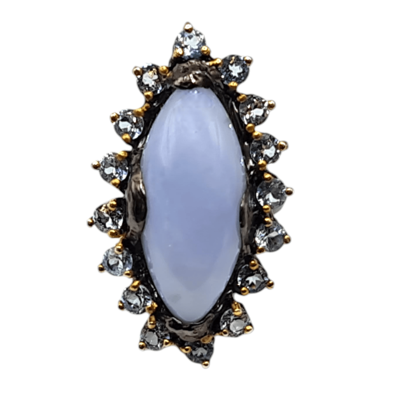 Inel argint cu calcedonie si topaz - Madammi.ro Inel argint cu calcedonie si topaz - Madammi.ro