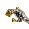 Brosa din argint cu safir si crom diopsid-Jaguar - Madammi.ro