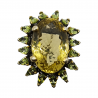 Inel argint cu cuart lemon si peridot - Madammi.ro