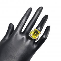Inel argint cu cuart lemon 27ct si peridot - Madammi.ro