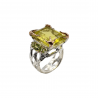 Inel argint cu cuart lemon 27ct si peridot - Madammi.ro