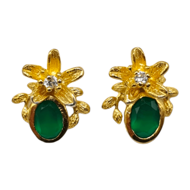 Cercei argint cu onix verde si cz - Madammi.ro Cercei argint cu onix verde si cz - Madammi.ro