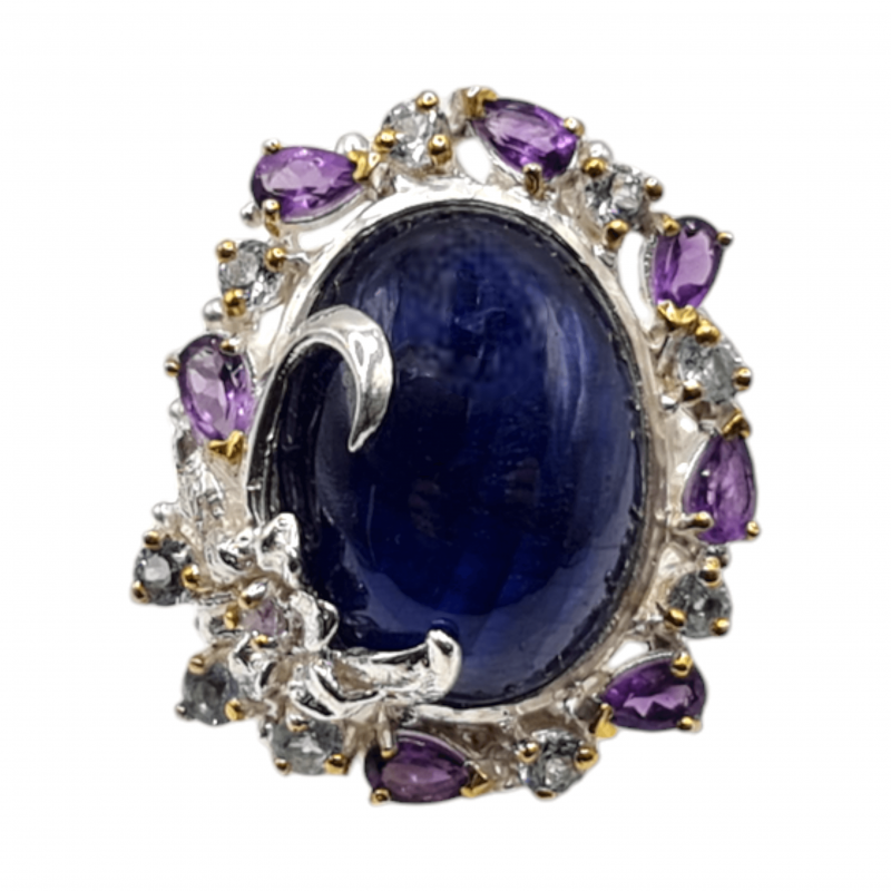 Inel argint cu safir albastru, topaz, ametist si cz - Madammi.ro Inel argint cu safir albastru, topaz, ametist si cz - Madammi.ro