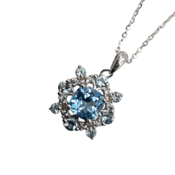Colier din argint cu topaz albastru - Madammi.ro