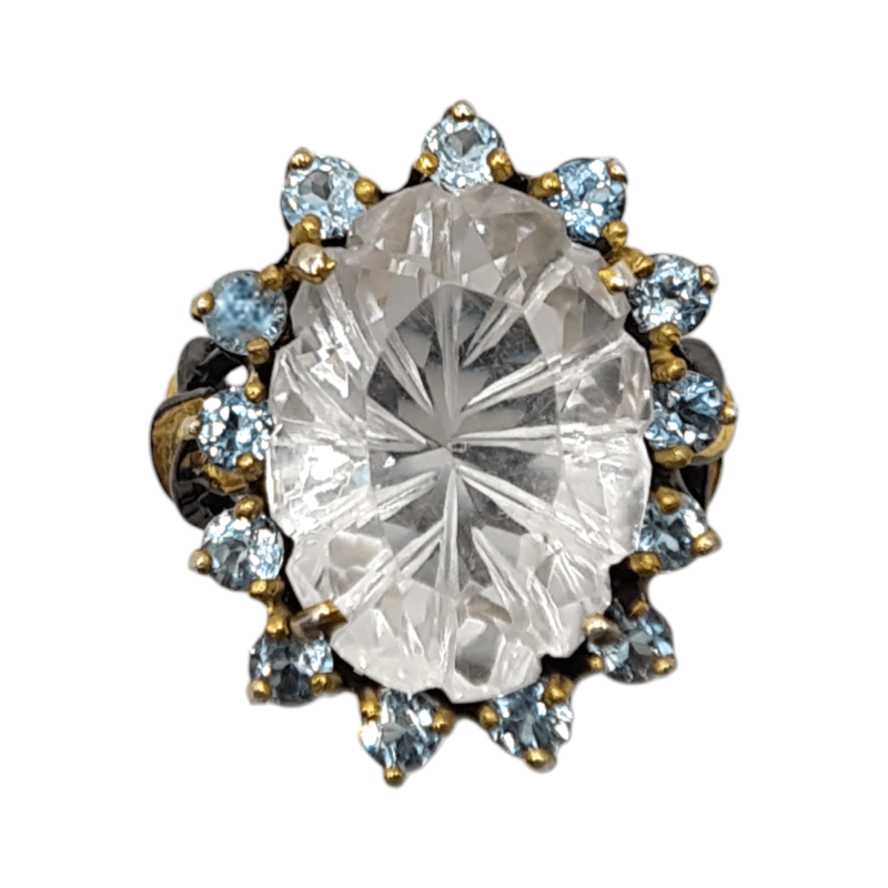 Inel argint cu cuart hialin si topaz - Madammi.ro Inel argint cu cuart hialin si topaz - Madammi.ro