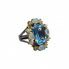 Inel argint cu topaz albastru, opal si cz - Madammi.ro