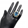 Inel argint cu topaz albastru, opal si cz - Madammi.ro