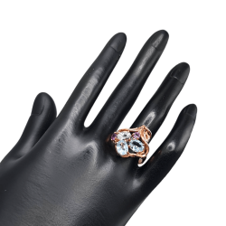 Inel din argint cu sky blue topaz si ametist - Madammi.ro