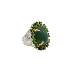 Inel argint cu crisopraz si peridot - Madammi.ro