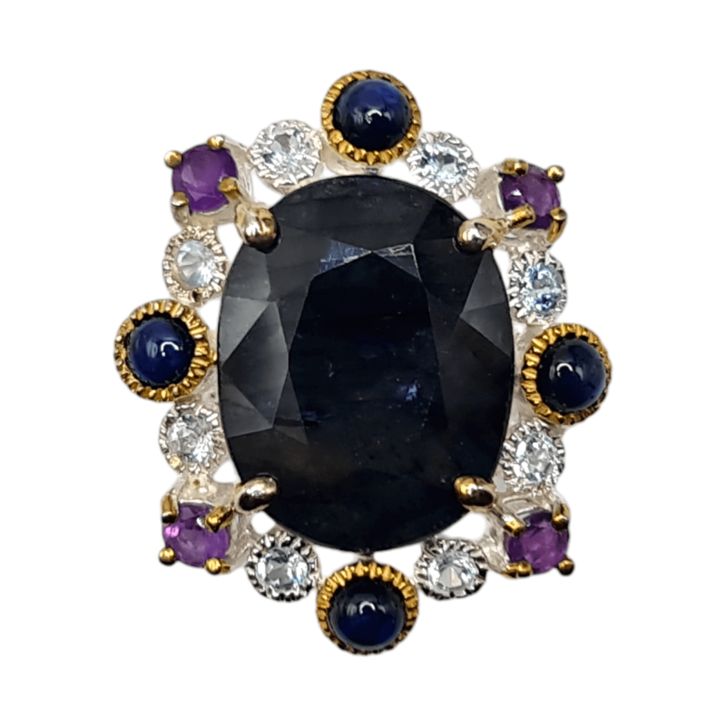 Inel argint cu safir, topaz si cz - Madammi.ro Inel argint cu safir, topaz si cz - Madammi.ro