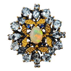 Inel argint cu opal si topaz - Madammi.ro