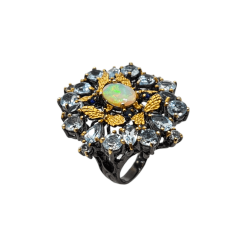 Inel argint cu opal si topaz - Madammi.ro