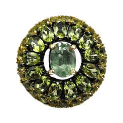 Inel argint cu cianit, peridot si cz - Madammi.ro