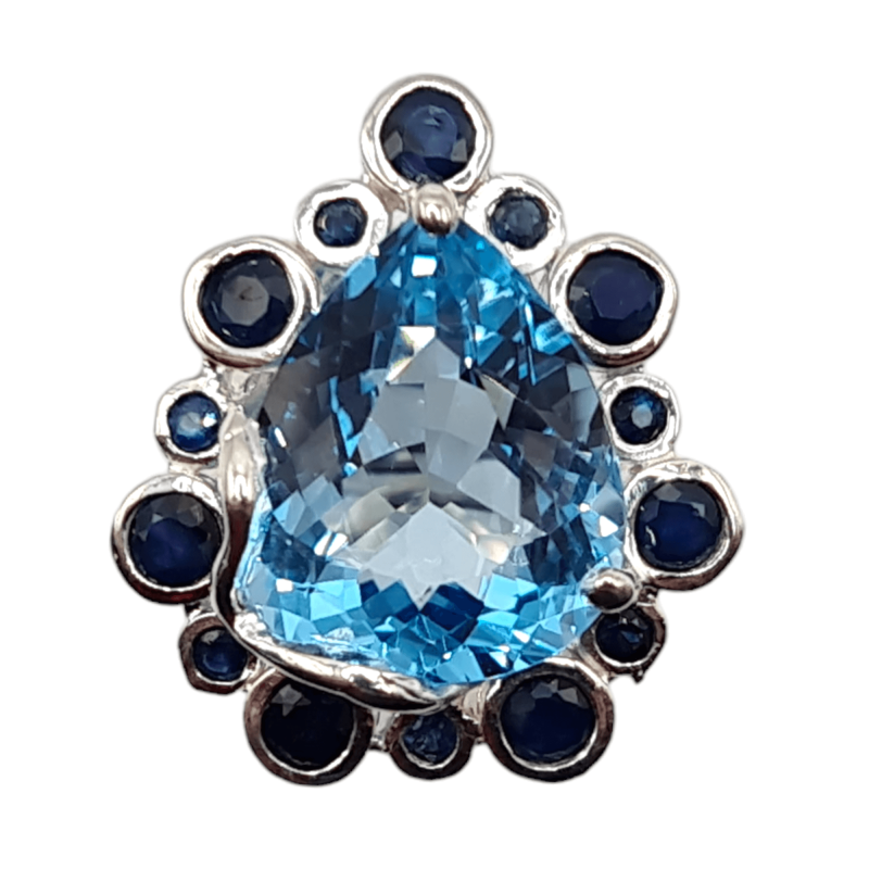 Inel argint cu topaz albastru si safir - Madammi.ro Inel argint cu topaz albastru si safir - Madammi.ro