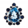 Inel argint cu topaz albastru si safir - Madammi.ro