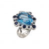 Inel argint cu topaz albastru si safir - Madammi.ro