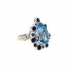 Inel argint cu topaz albastru si safir - Madammi.ro
