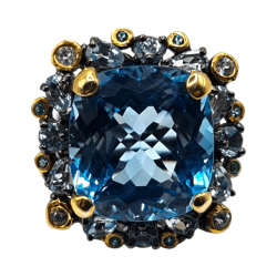 Inel argint cu topaz albastru 27ct- Madammi.ro