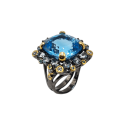 Inel argint cu topaz albastru 27ct- Madammi.ro