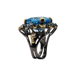 Inel argint cu topaz albastru 27ct- Madammi.ro