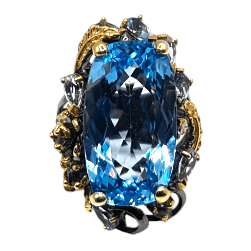 Inel argint cu topaz albastru, safir si cz - Madammi.ro Inel argint cu topaz albastru, safir si cz - Madammi.ro