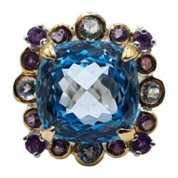 Inel din argint cu swiss blue topaz - Madammi.ro
