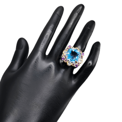 Inel din argint cu swiss blue topaz - Madammi.ro