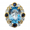 Inel argint cu topaz albastru si safir - Madammi.ro