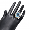 Inel argint cu topaz albastru si safir - Madammi.ro