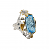 Inel argint cu topaz albastru si safir - Madammi.ro