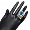 Inel argint cu topaz albastru si safir - Madammi.ro