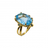 Inel argint cu topaz albastru si safir - Madammi.ro