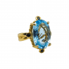 Inel argint cu topaz albastru si safir - Madammi.ro