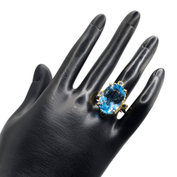 Inel argint cu topaz albastru si safir - Madammi.ro