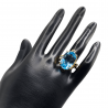 Inel argint cu topaz albastru si safir - Madammi.ro