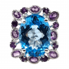 Inel argint cu topaz albastru 24ct - Madammi.ro