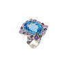 Inel argint cu topaz albastru 24ct - Madammi.ro