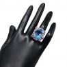 Inel argint cu topaz albastru 24ct - Madammi.ro