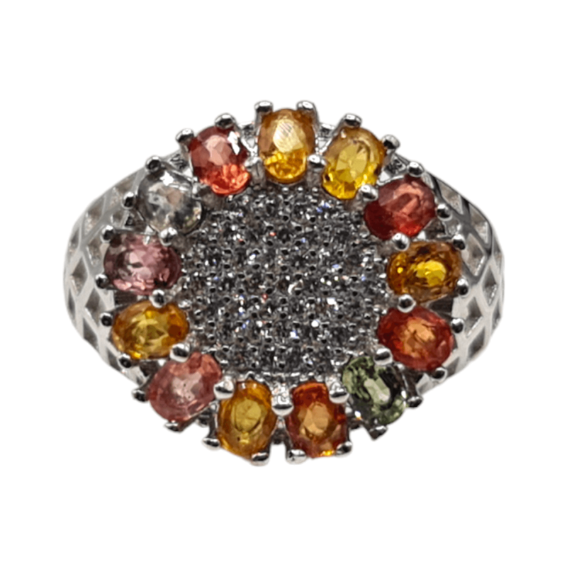 Inel din argint cu safir multicolor - Madammi.ro